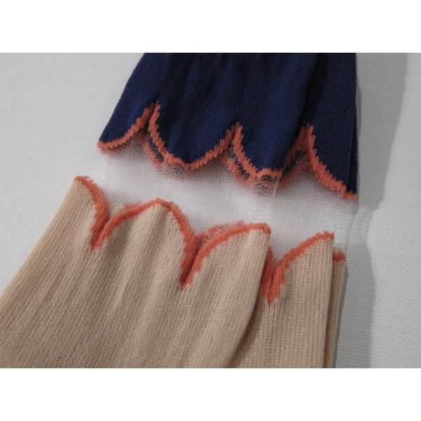 画像3: Eine Lilie Scallop bi-color socks 
