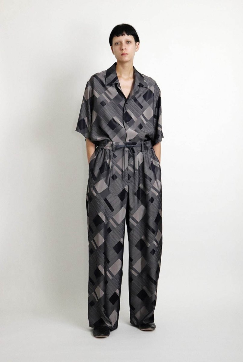 画像4: ETHOSENS Bias pattern short sleeve shirt (4)