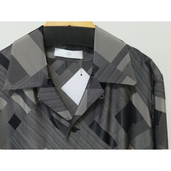 画像2: ETHOSENS Bias pattern short sleeve shirt