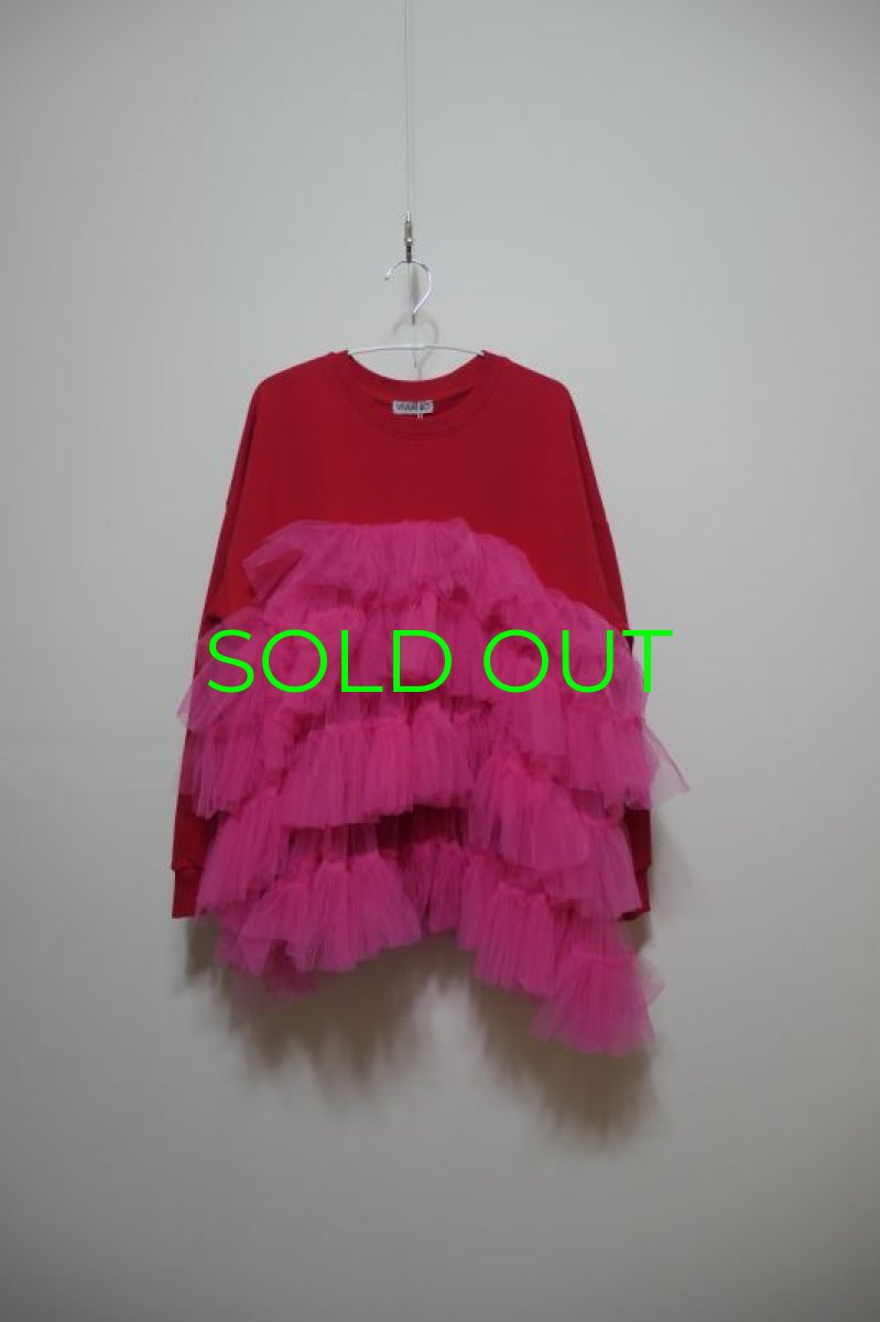 画像1: VIVIANO Ruffle layered Sweat shirt (1)