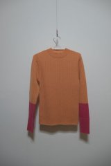 YUKI SHIMANE Two-Tone Rib knit top