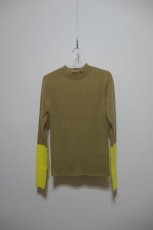 画像1: YUKI SHIMANE Two-Tone Rib knit top (1)