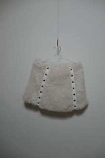 KISHIDAMIKI poodle fur mini skirt white