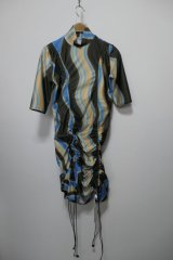KISHIDAMIKI printed shirring mini dress