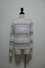 YUKI SHIMANE Shirring Border knit Pullover