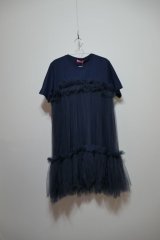 VIVIANO Gathered Tulle T-shirt