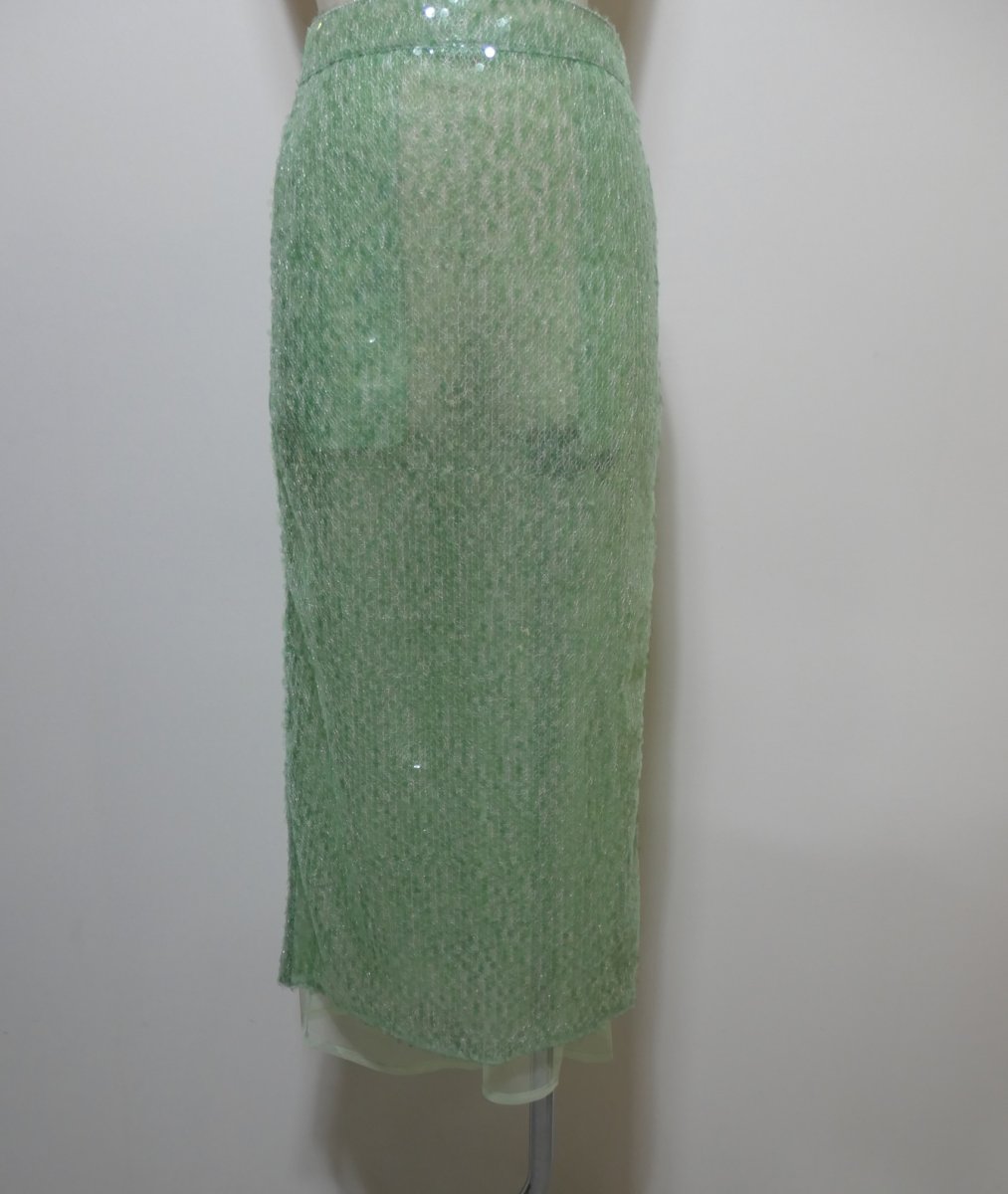 画像1: VIVIANO Sequins Midi Skirt (1)