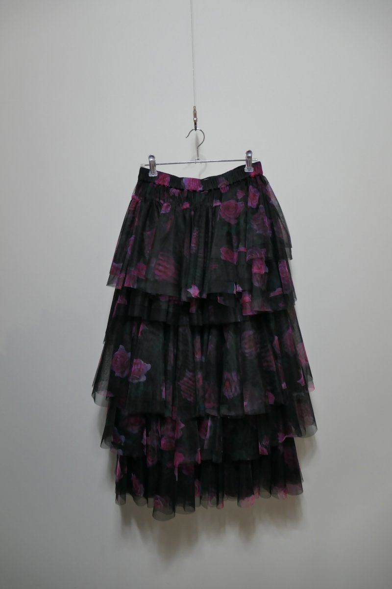 画像1: VIVIANO Tulle Ruffle Tiered Skirt (1)