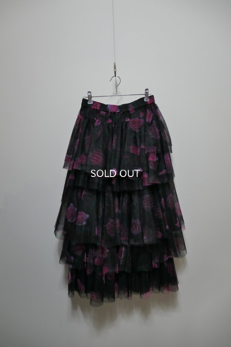 画像1: VIVIANO Tulle Ruffle Tiered Skirt (1)