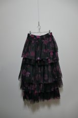 画像1: VIVIANO Tulle Ruffle Tiered Skirt (1)