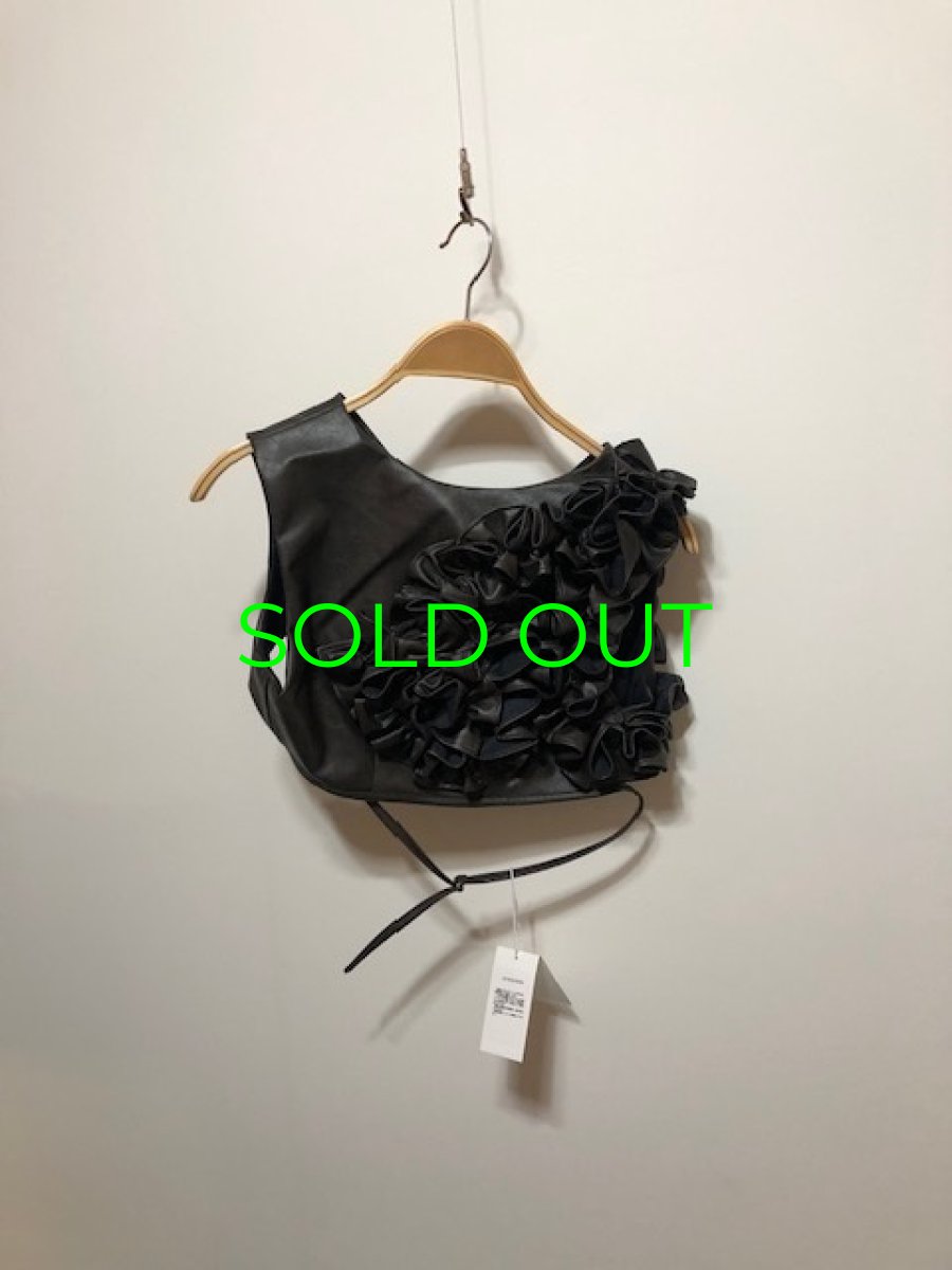 画像1: DECO depuis1985 FAKE LEATHER FRILL VEST (1)