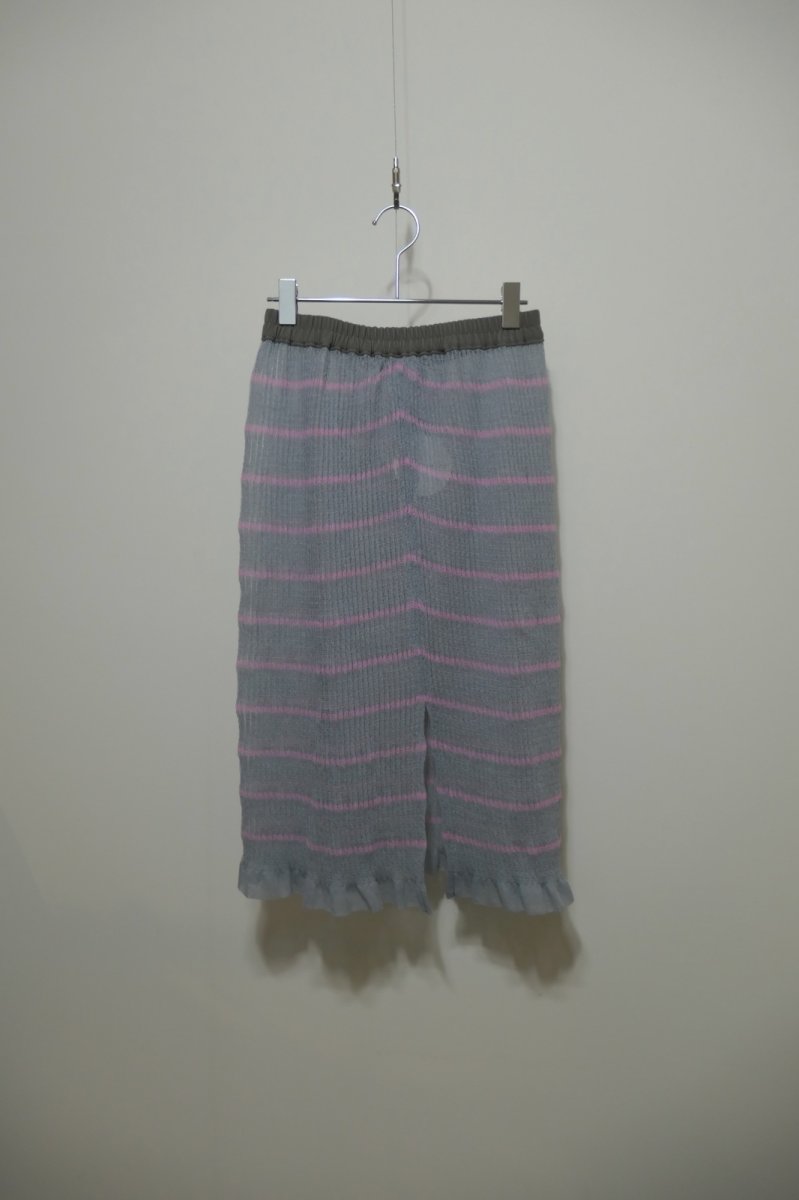 画像1: YUKI SHIMANE Shirring Border-Knit Skirt (1)
