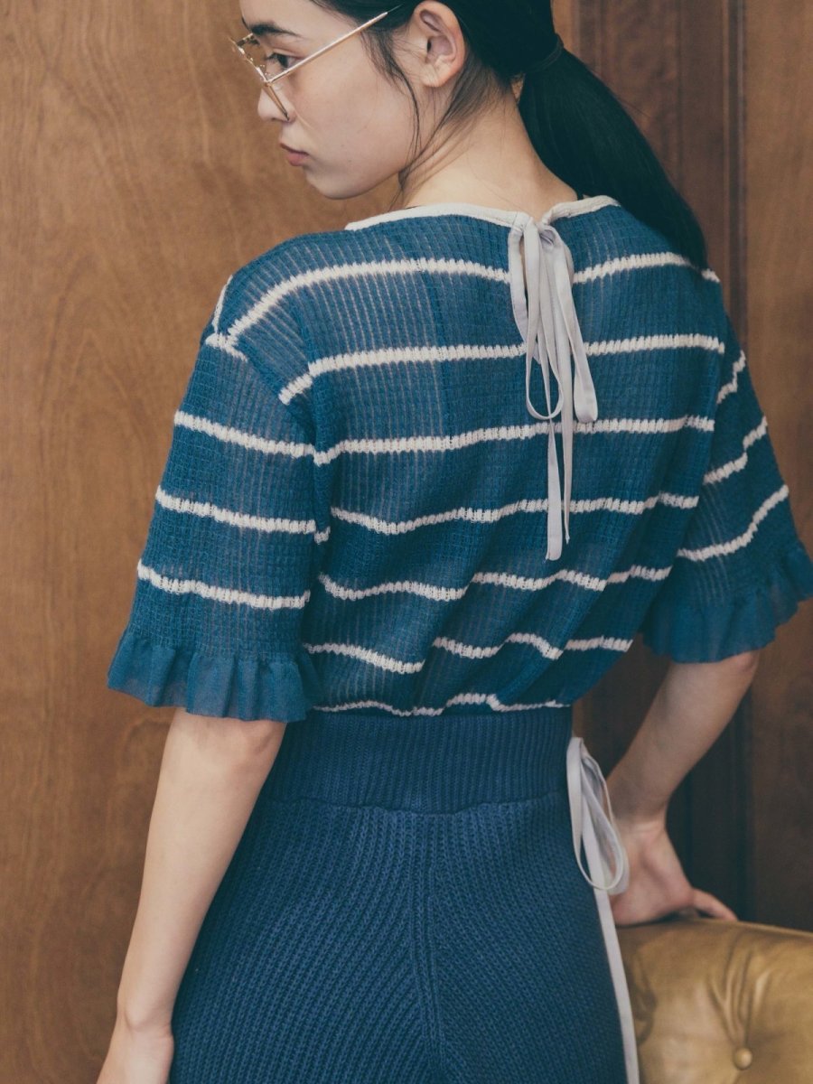 画像6: YUKI SHIMANE Border Knit Wide top (6)