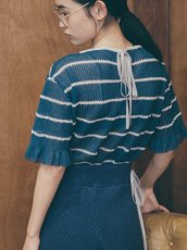 画像7: YUKI SHIMANE Border Knit Wide top (7)