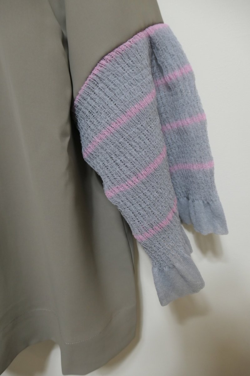 画像3: YUKI SHIMANE Border Knit Sleeve Shirt (3)