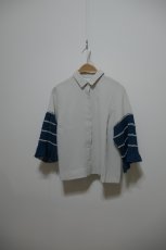 画像1: YUKI SHIMANE Border Knit Sleeve Shirt (1)