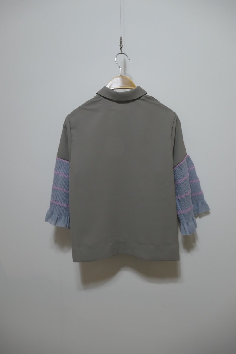 画像4: YUKI SHIMANE Border Knit Sleeve Shirt (4)