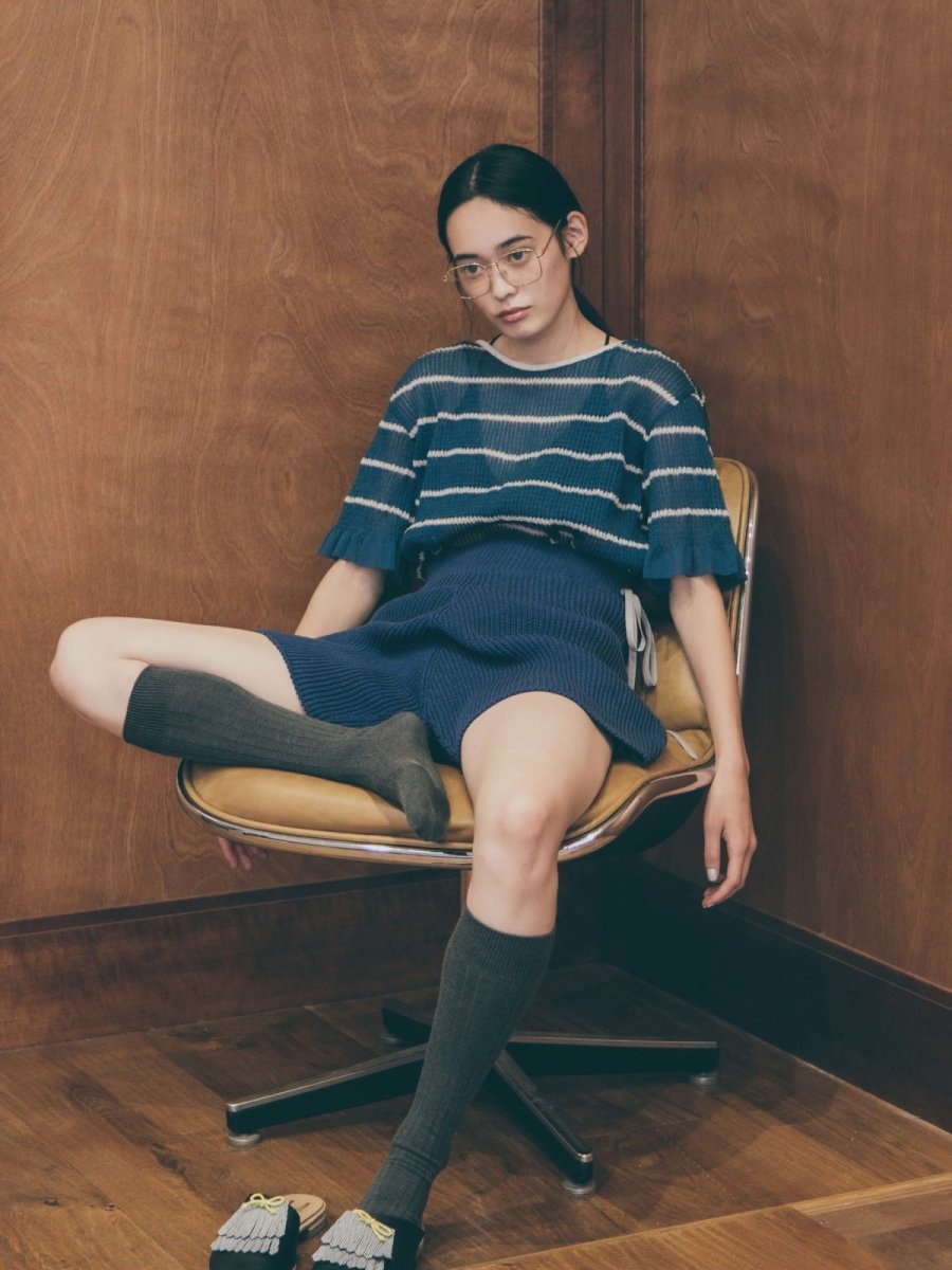 画像7: YUKI SHIMANE Border Knit Wide top (7)