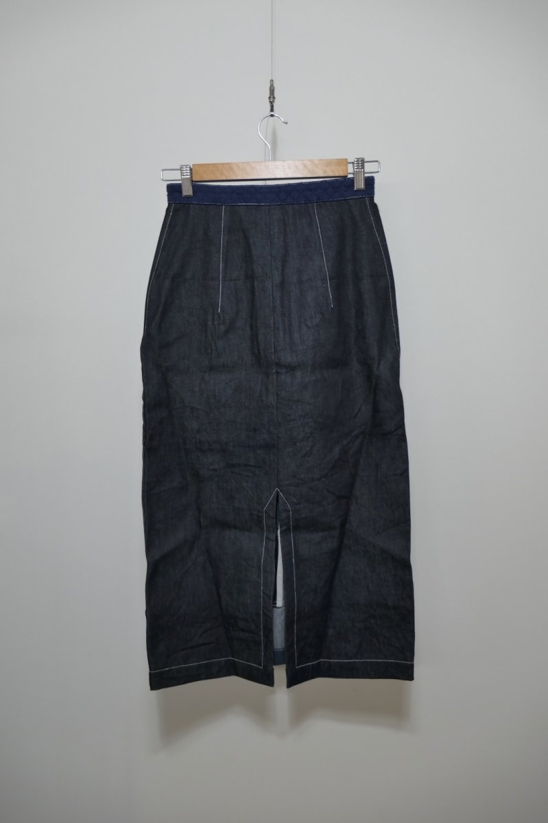 画像4: DECO depuis1985 SASHIKO MIX DENIM SKIRT (4)