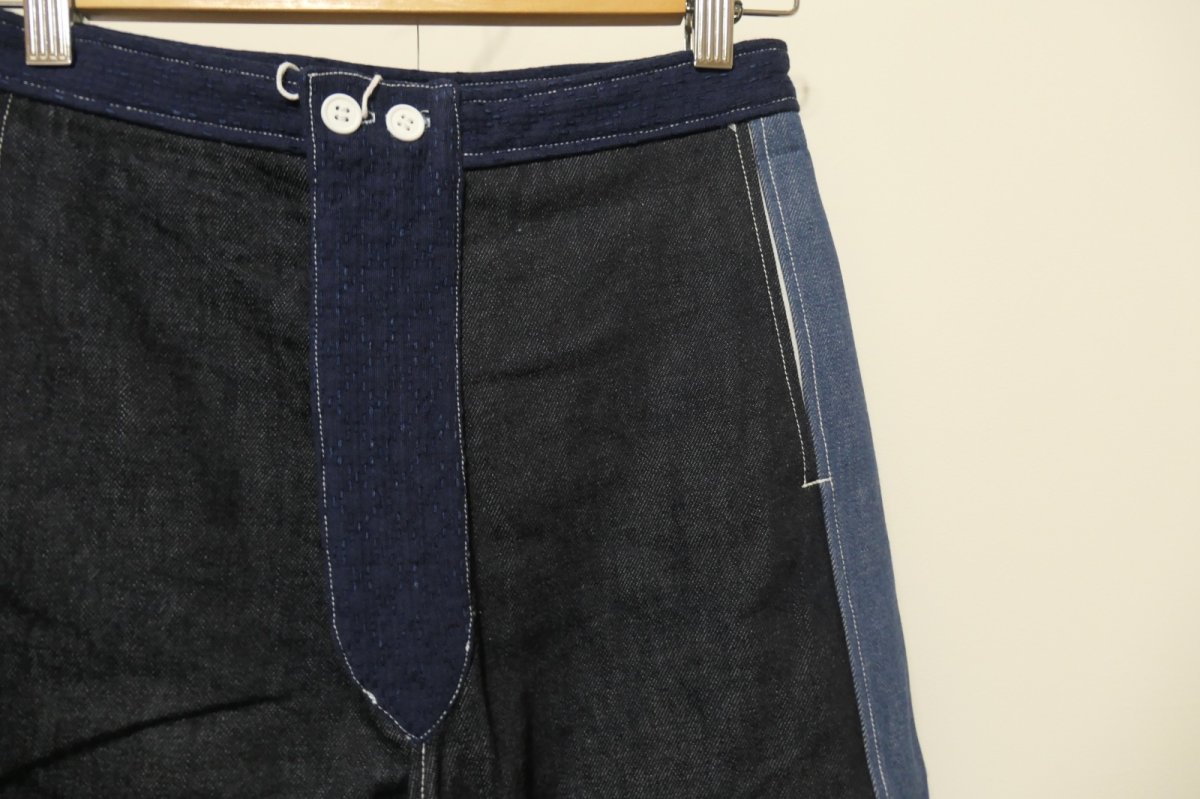画像2: DECO depuis1985 SASHIKO MIX DENIM PANTS (2)