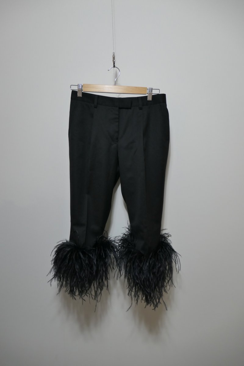 画像1: KISHIDAMIKI cropped feather trousers (1)