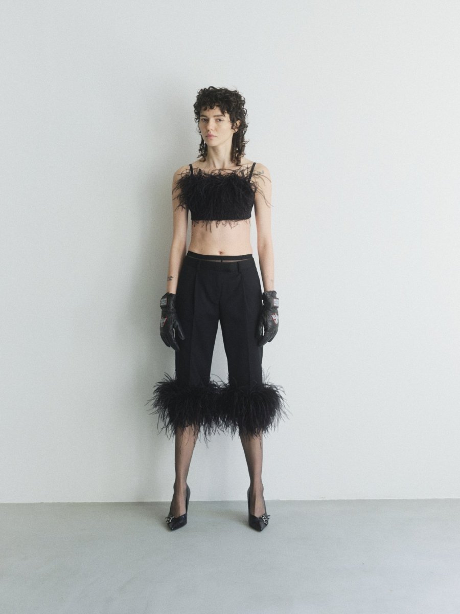画像1: KISHIDAMIKI ostrich feather bra (1)