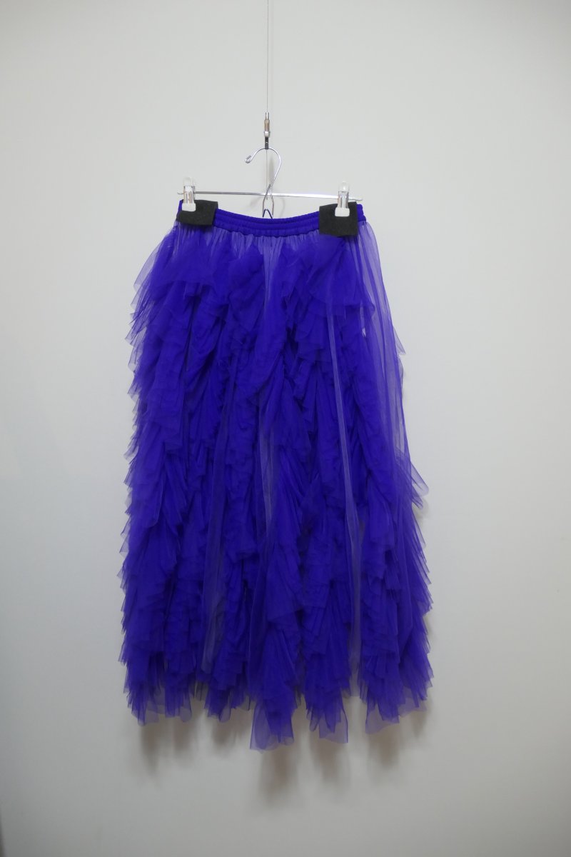 画像1: VIVIANO Ruffle Trimmed Tulle Skirt (1)