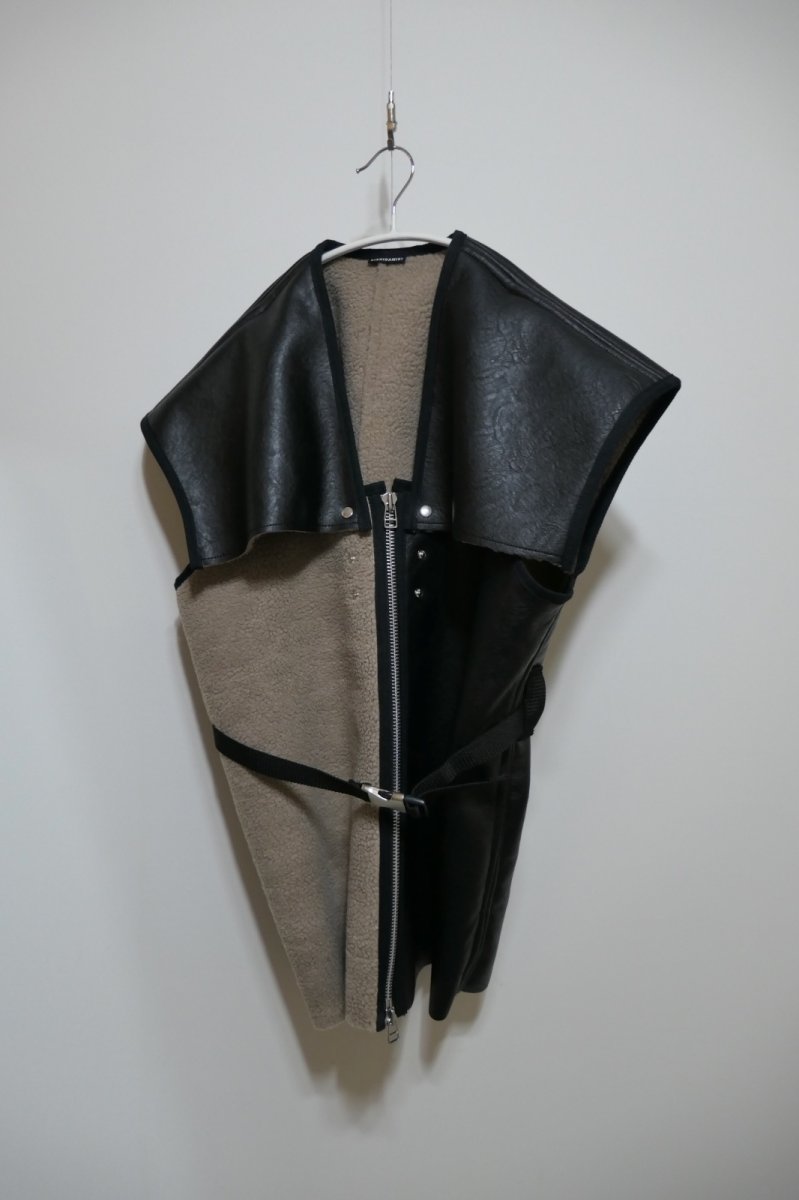 画像1: KISHIDAMIKI "borrow"shearling leather vest (1)