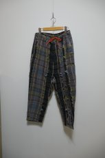 画像1: STOF FRINGE WOOL CHECK WIDE SLACKS (1)