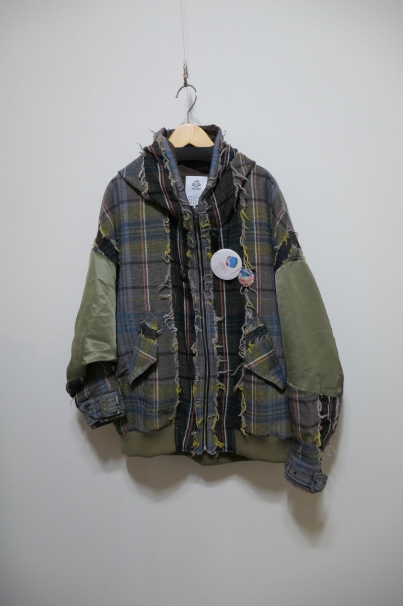画像1: STOF FRINGE WOOL MIX HOODED BLOUSON (1)