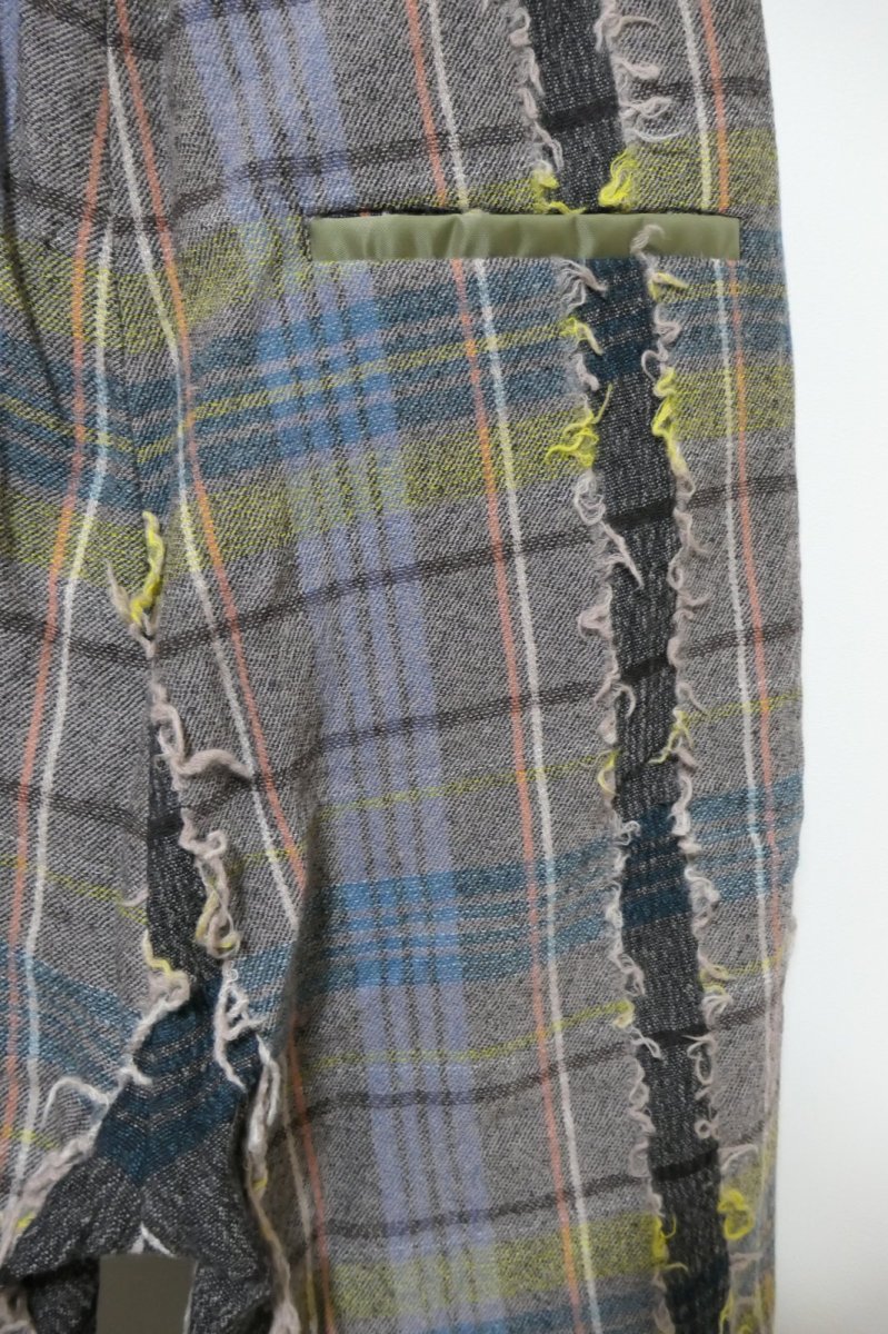 画像6: STOF FRINGE WOOL CHECK WIDE SLACKS (6)