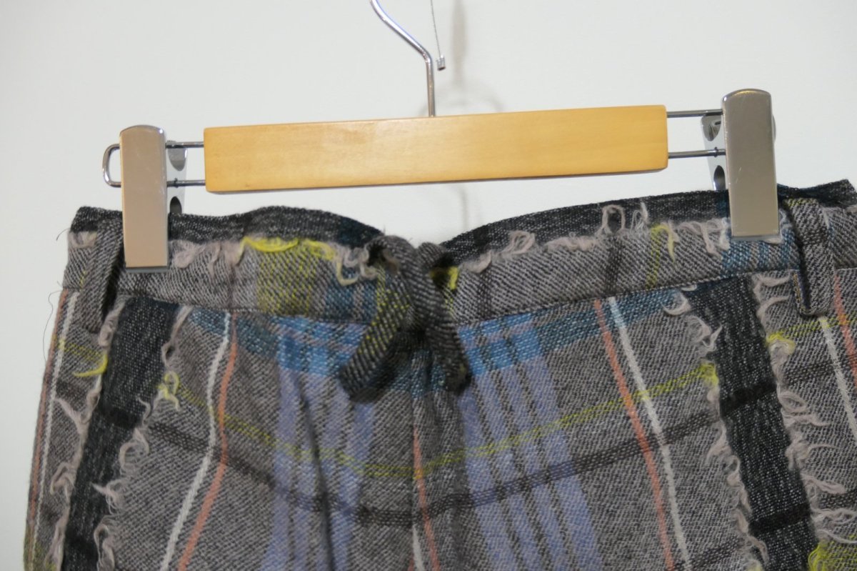 画像5: STOF FRINGE WOOL CHECK WIDE SLACKS (5)