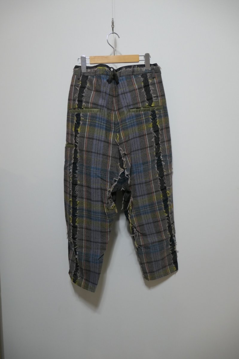 画像4: STOF FRINGE WOOL CHECK WIDE SLACKS (4)