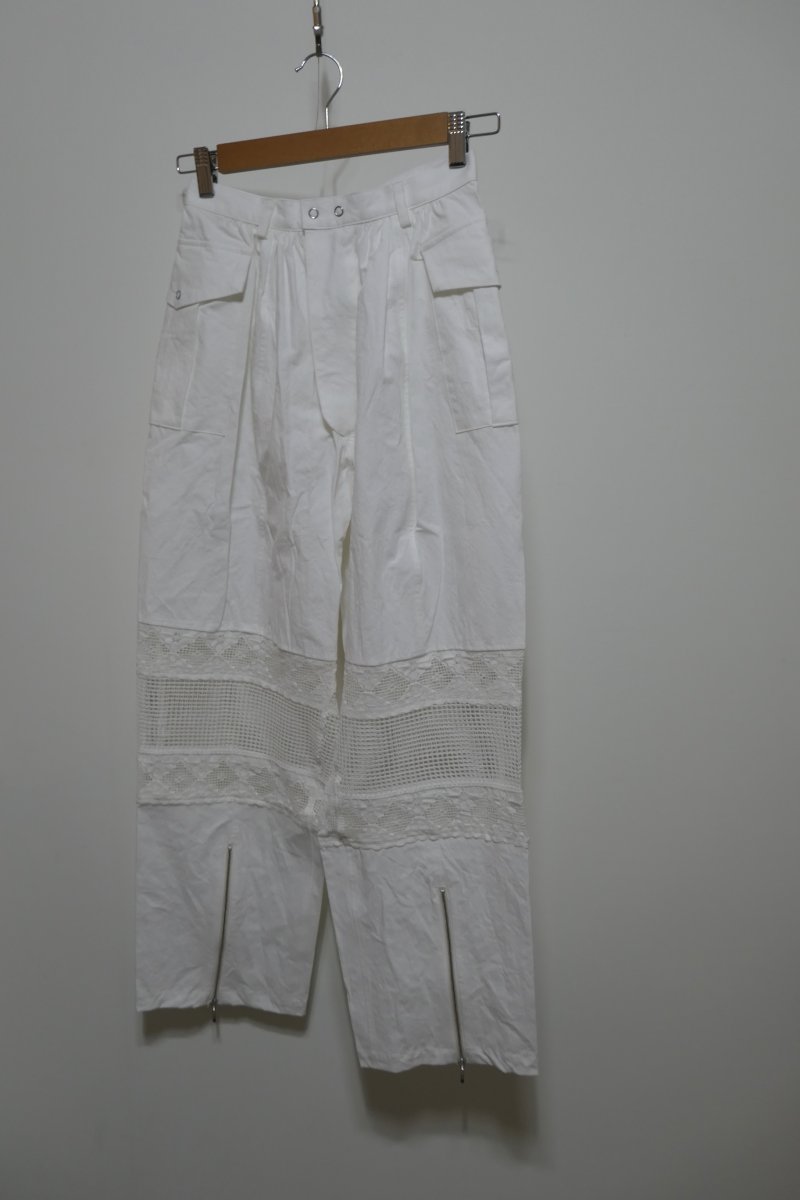 画像2: DECO depuis1985 COTTON LINEN DYED HORSE CLOTH LACE PANTS (2)