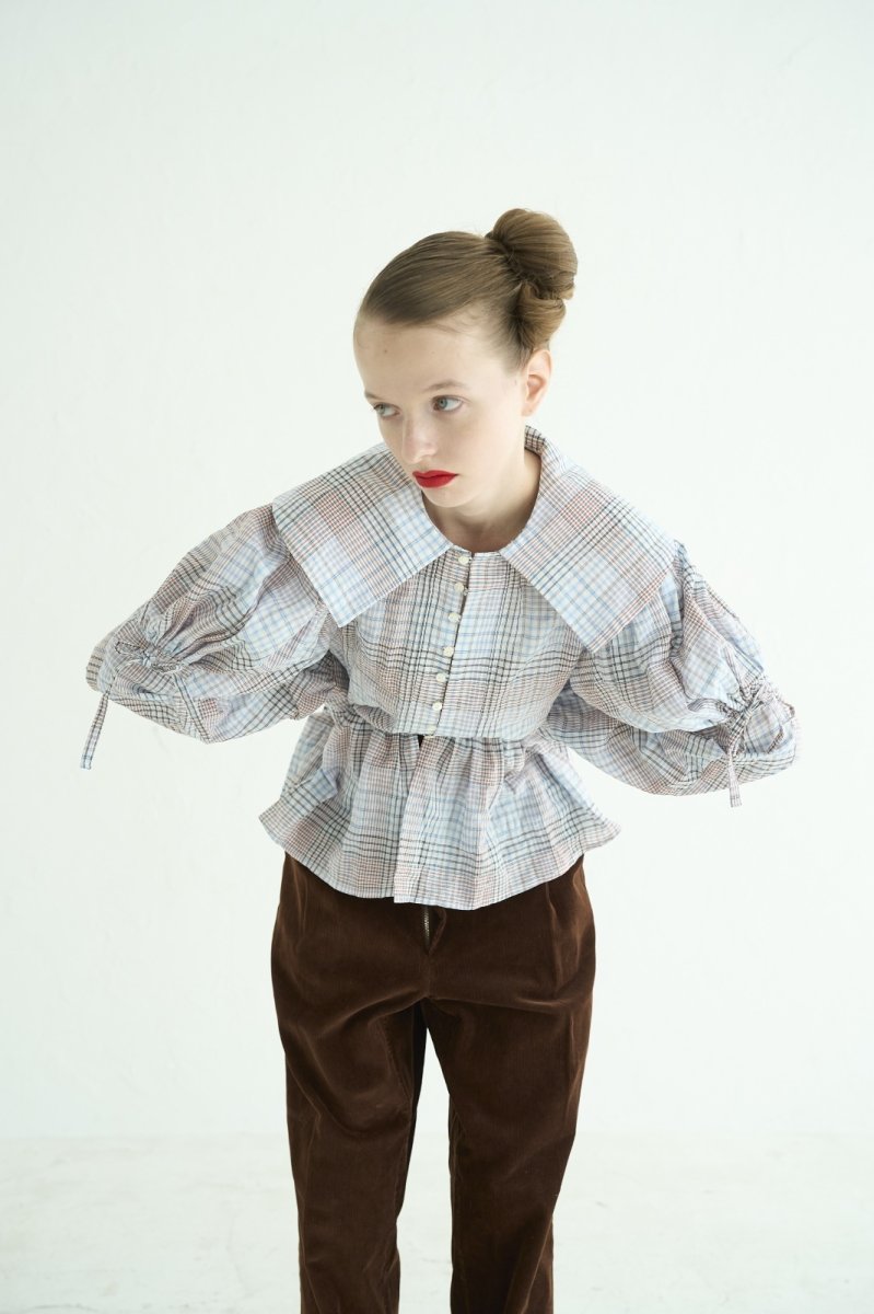 画像1: DECO depuis1985 MADRAS CHECK BLOUSE (1)