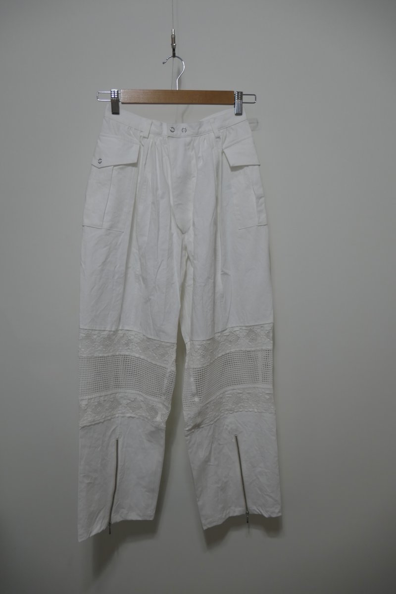 画像1: DECO depuis1985 COTTON LINEN DYED HORSE CLOTH LACE PANTS (1)