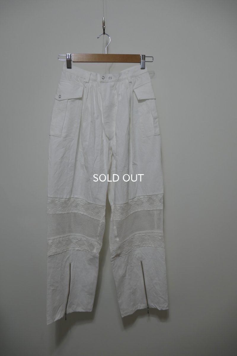 画像1: DECO depuis1985 COTTON LINEN DYED HORSE CLOTH LACE PANTS (1)