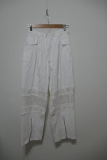 画像1: DECO depuis1985 COTTON LINEN DYED HORSE CLOTH LACE PANTS (1)
