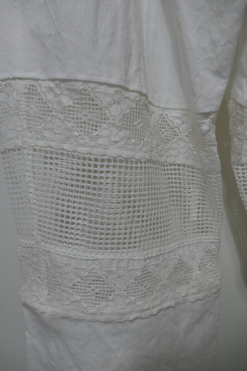 画像2: DECO depuis1985 COTTON LINEN DYED HORSE CLOTH LACE PANTS (2)