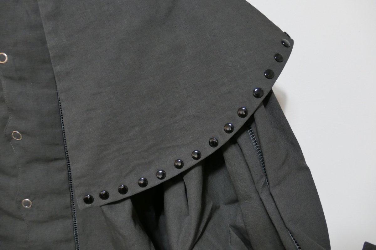 画像3: DECO depuis1985 COTTON LINEN DYED HORDE CLOTH STUDS SHIRTS (3)