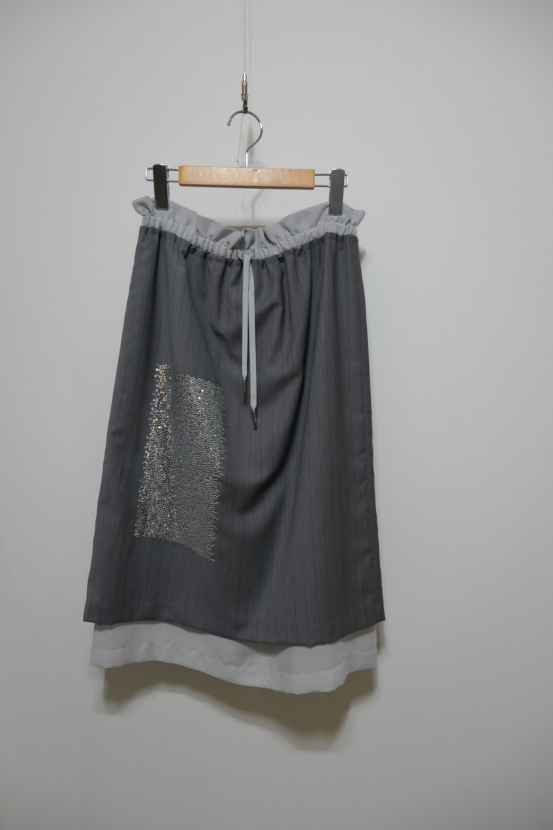 画像1: tactor sheer sequin embroidery skirt (1)