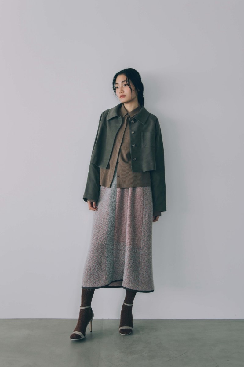 画像6: YUKI SHIMANE Chevron Jacquard Knit Skirt (6)