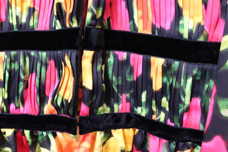 FETICO FLORAL PRINT SATIN PLEATED BLOUSE - mousses｜長袖