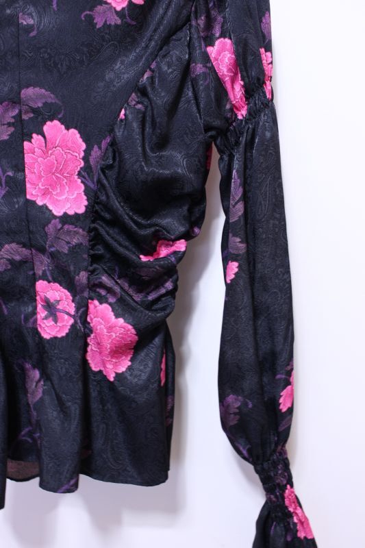 FETICO Floral print gatherer blouse - mousses