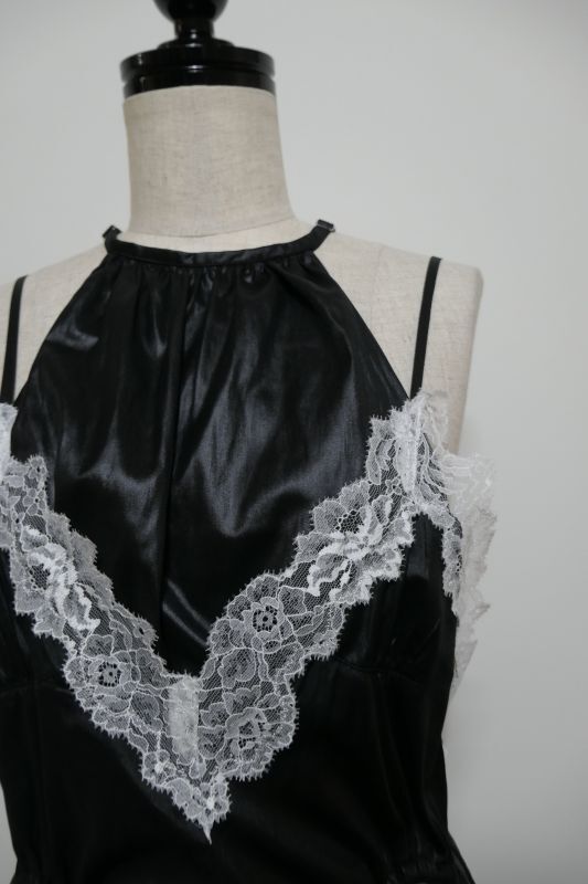 FETICO FAUX-LEATHER SATIN DRESS - mousses