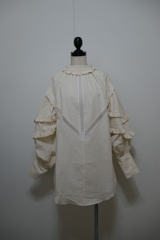 DECO depuis1985 FRILL SLEEVE SHIRTS - mousses