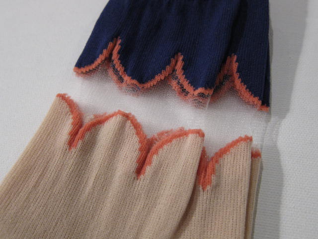画像3: Eine Lilie Scallop bi-color socks 