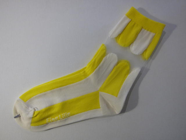 画像1: Eine Lilie Scallop stripe socks 