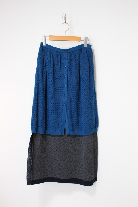 画像1: YUKI SHIMANE Double Lace knit skirt