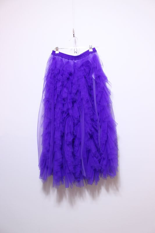 画像1: VIVIANO Ruffle Trimmed Tulle Skirt